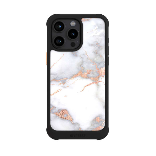 Apple iPhone 15 Pro Max NIVOmax Marbre Blanc et Doré