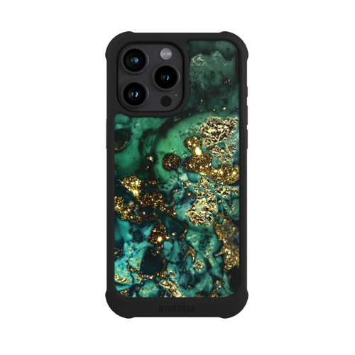 Apple iPhone 15 Pro Max NIVOmax Cyan Glitzer Marmorlook