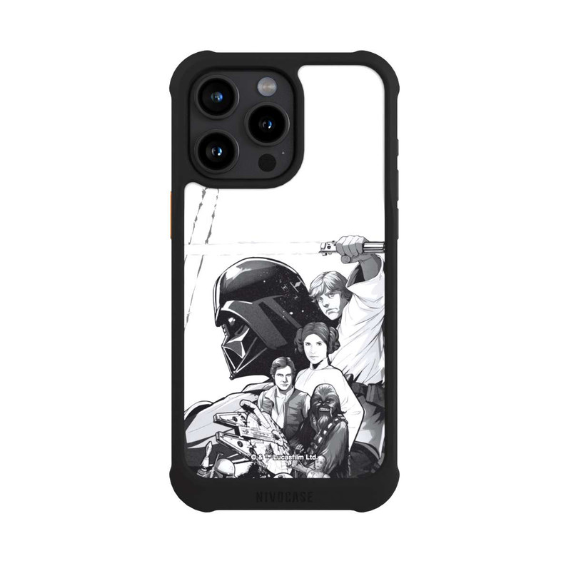 iPhone 15 Pro Max NIVOmax Personnages StarWars - Noir et Blanc