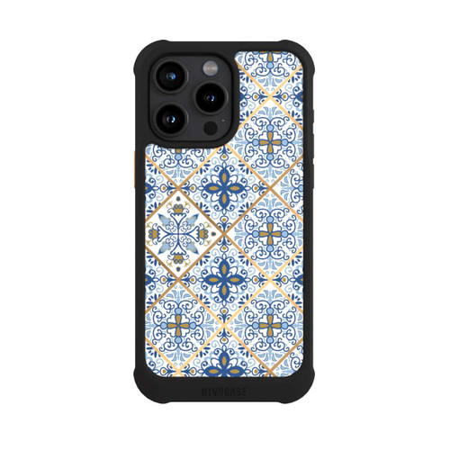 Apple iPhone 15 Pro Max NIVOmax Mosaik Blau-Gold Look