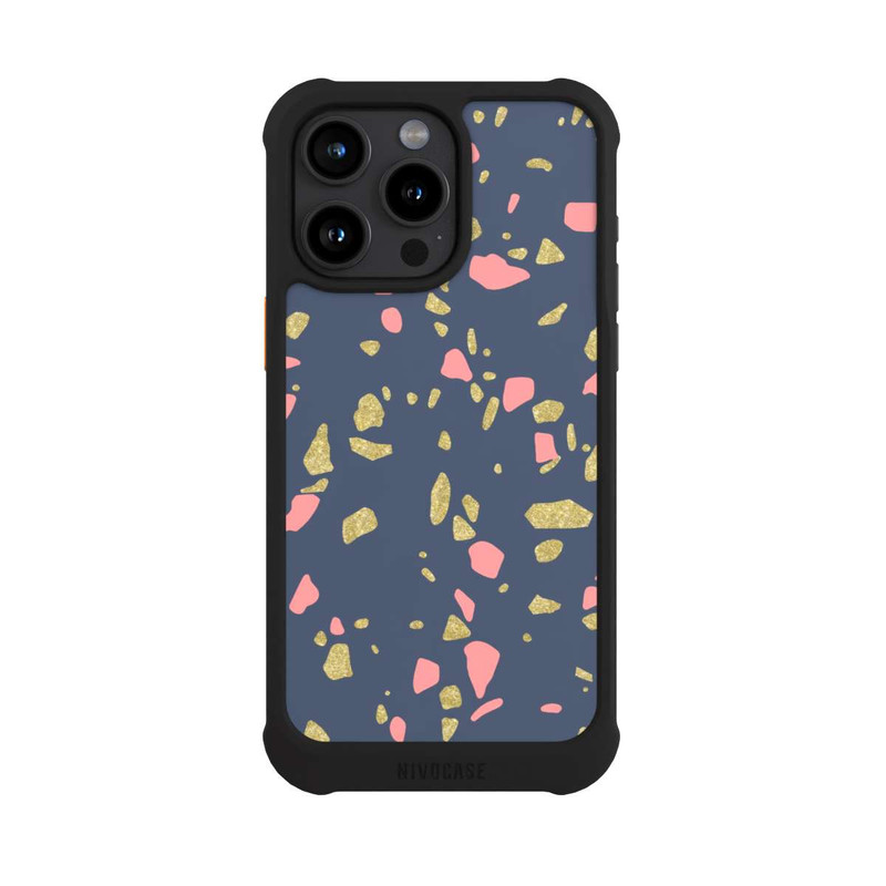 iPhone 15 Pro Max NIVOmax Terazzo Gold-Optik