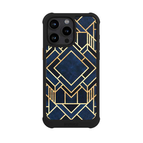 Apple iPhone 15 Pro Max NIVOmax Kunst Deko Blau Golddruck