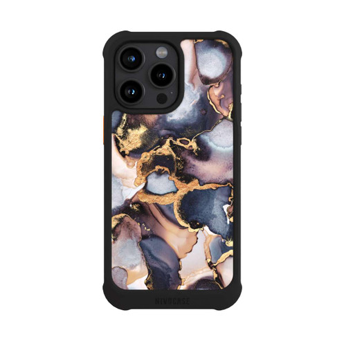 Apple iPhone 15 Pro Max NIVOmax Verträumte Tinte Grau-Golddruck