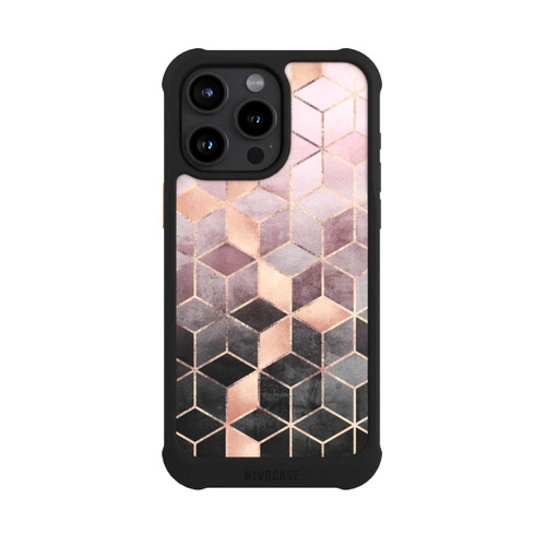 Apple iPhone 15 Pro Max NIVOmax Pink-grauer Farbverlauf Würfel Druck