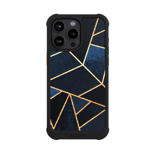 Apple iPhone 15 Pro Max NIVOmax Navy Stein Golddruck