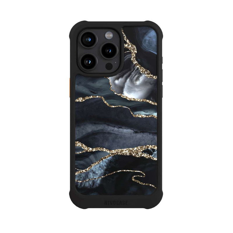iPhone 15 Pro Max NIVOmax Or marbré foncé Aspect pailleté