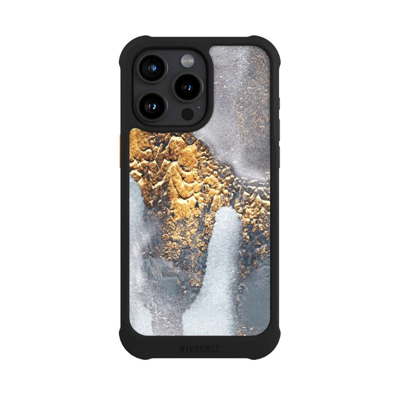 iPhone 15 Pro Max NIVOmax Beton-Gold-Glitzerlook