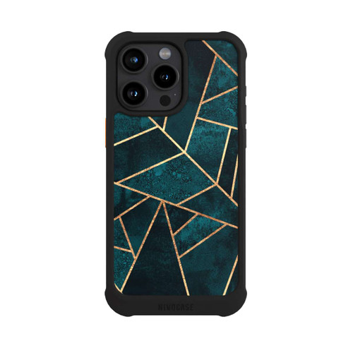 Apple iPhone 15 Pro Max NIVOmax Tief Blaugrün Stein Gold Druck