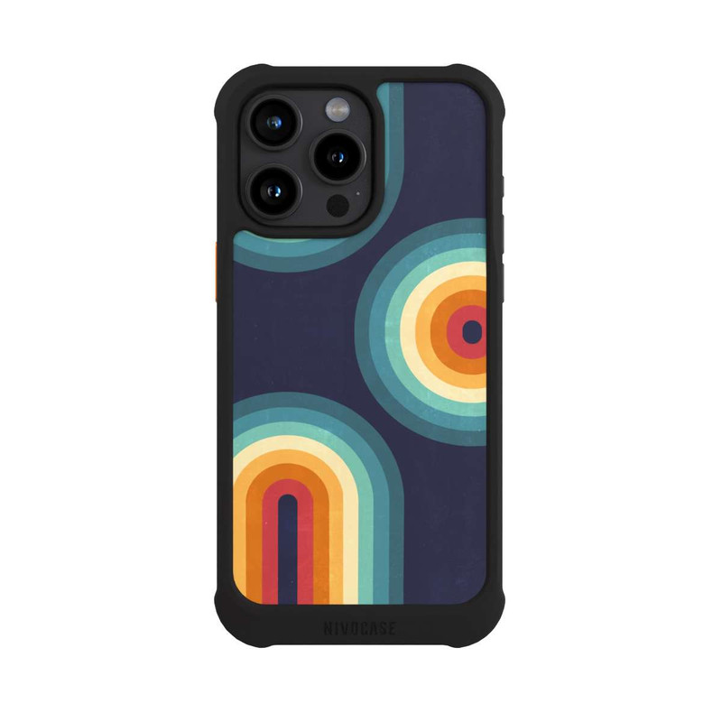 iPhone 15 Pro Max NIVOmax Double Rainbow on Blue