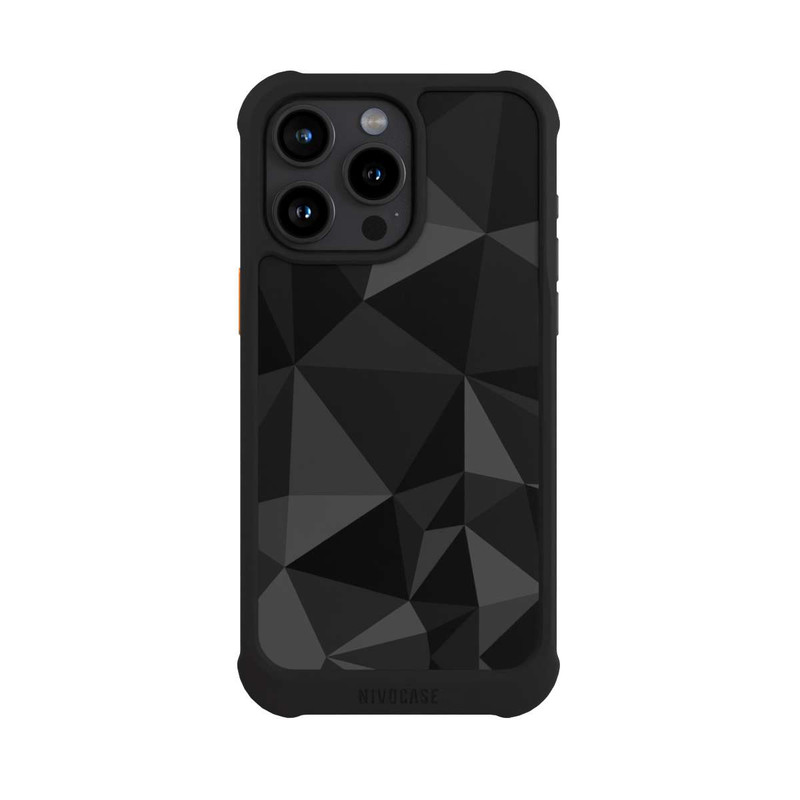 iPhone 15 Pro Max NIVOmax Motif Polygone Noir