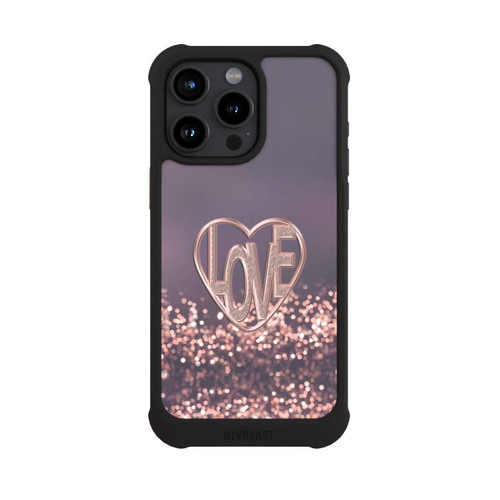 Apple iPhone 15 Pro Max NIVOmax LOVE Glitzerrosa