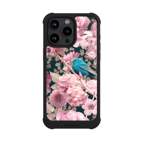 Apple iPhone 15 Pro Max NIVOmax Spatzen im rosa Blumenmuster