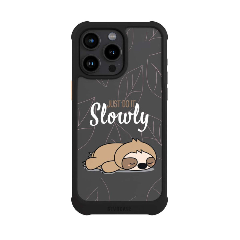 iPhone 15 Pro Max NIVOmax Just Do It Slowly Sloth Grey