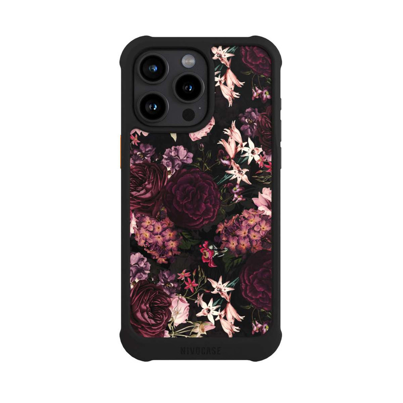 iPhone 15 Pro Max NIVOmax Blumentapete dunkelviolett