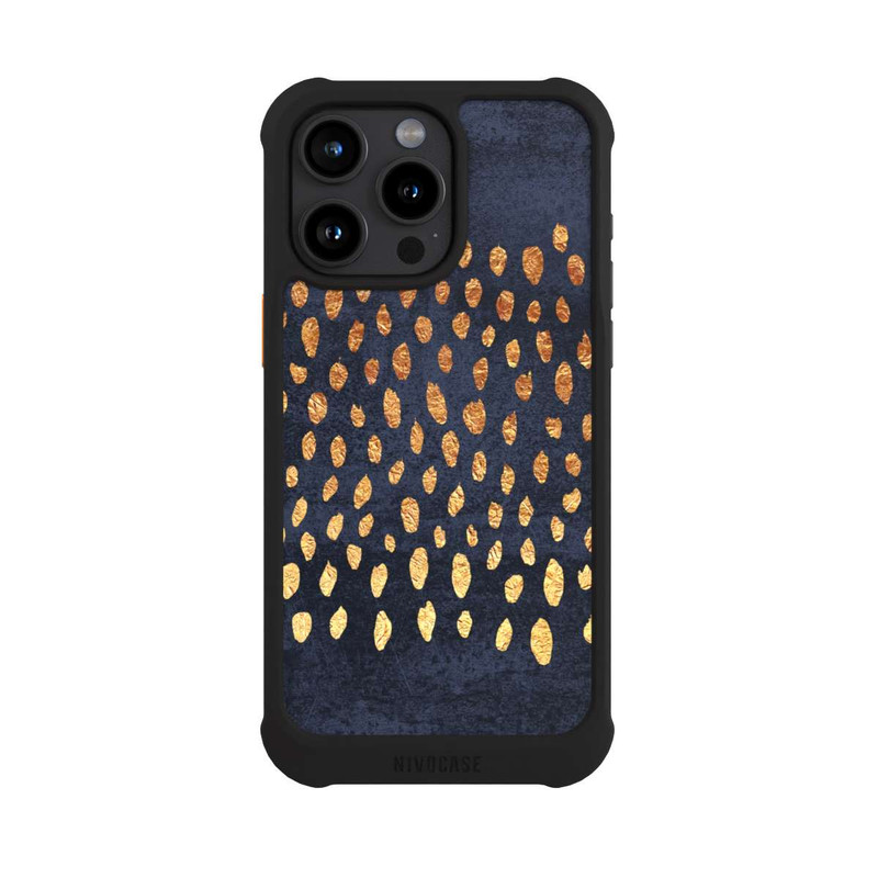 iPhone 15 Pro Max NIVOmax Muster Gold und Marine