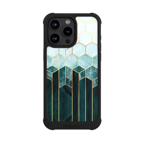 Apple iPhone 15 Pro Max NIVOmax Blaugrüne Sechsecke