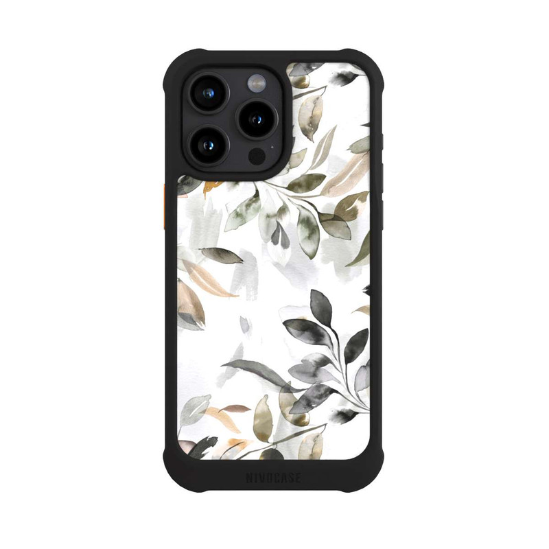 iPhone 15 Pro Max NIVOmax Watercolor Neutral Leaves
