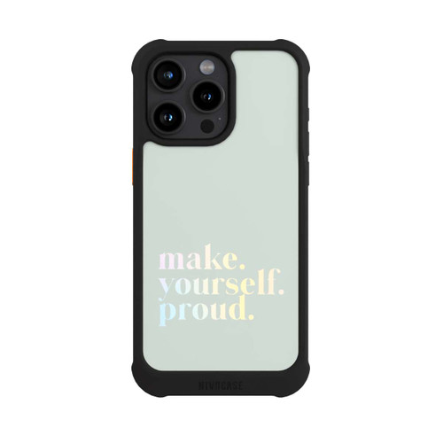 Apple iPhone 15 Pro Max NIVOmax Make Yourself Proud Zitat-Minze und Farbverlauf
