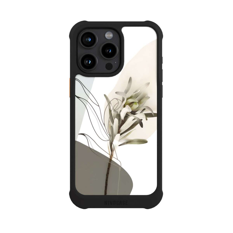 iPhone 15 Pro Max NIVOmax Boho Line Art Olivgrün