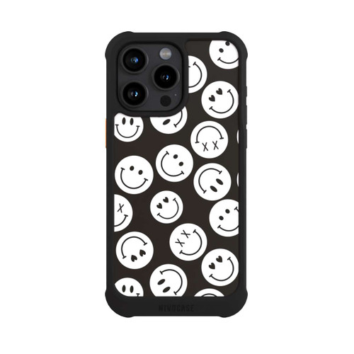 Apple iPhone 15 Pro Max NIVOmax Smiles Emotes Pattern Black And White