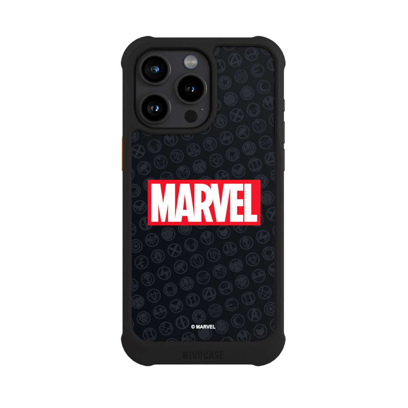 iPhone 15 Pro Max NIVOmax Marvel Logo Black Red 