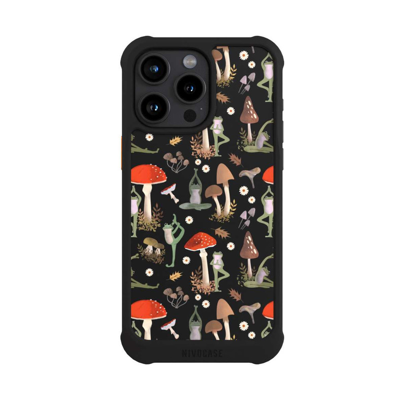 iPhone 15 Pro Max NIVOmax Yoga-Frösche mit Pilzen