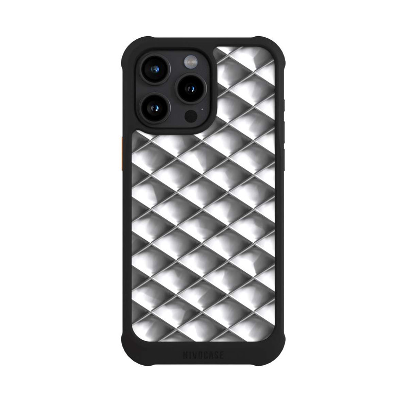 iPhone 15 Pro Max NIVOmax Glamour Silver Squares