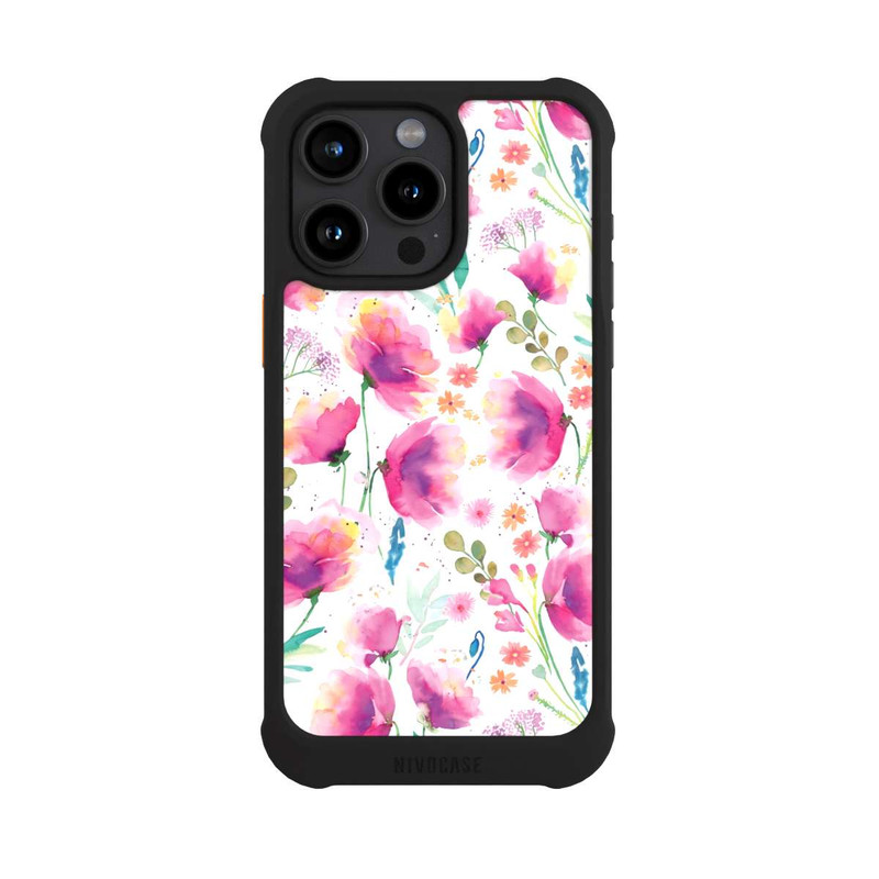 iPhone 15 Pro Max NIVOmax Coquelicots abstraits aquarelle