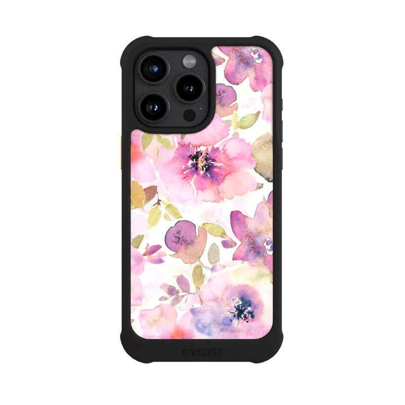 iPhone 15 Pro Max NIVOmax Tapete mit rosa Blumen