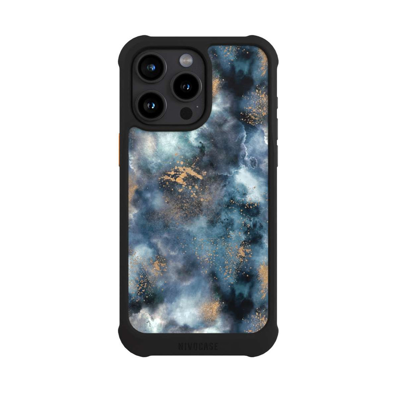iPhone 15 Pro Max NIVOmax Smoky Marble Watercolor Navy