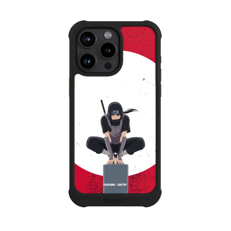 iPhone 15 Pro Max NIVOmax Itachi Uchiha symbol red background