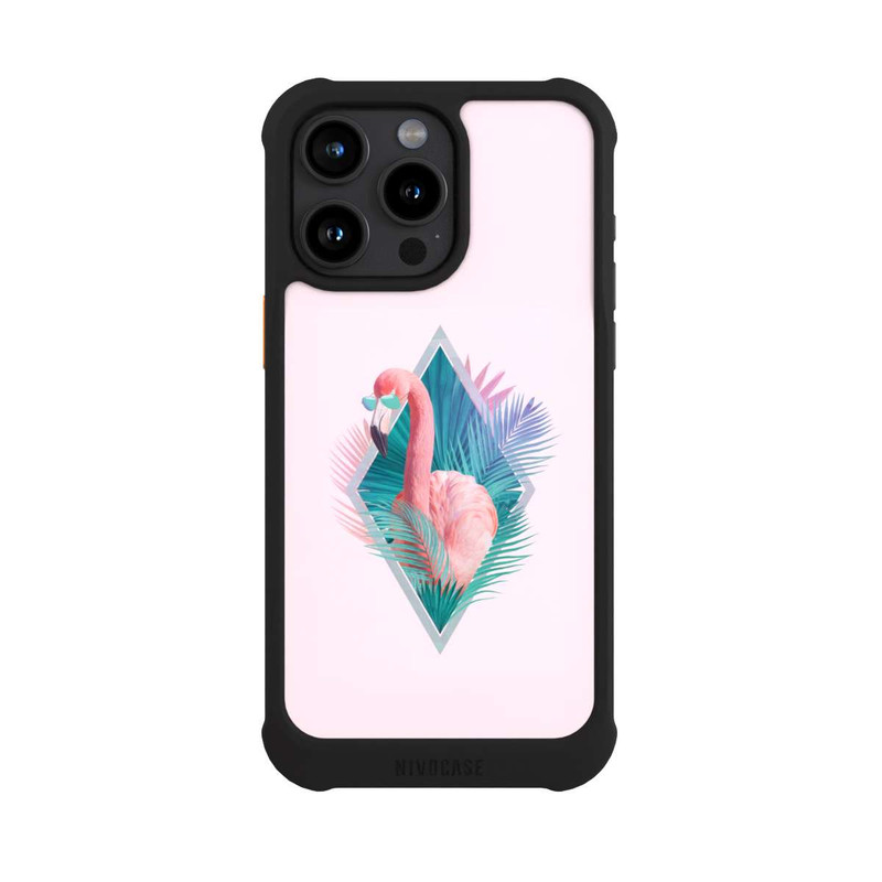 iPhone 15 Pro Max NIVOmax Tropical Leaves Flamingo