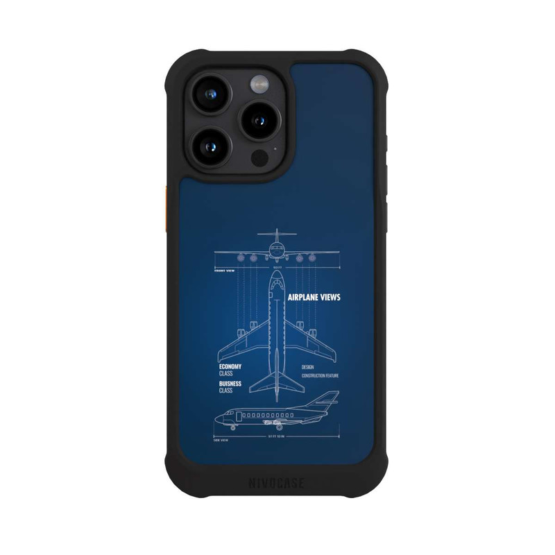 iPhone 15 Pro Max NIVOmax Flugzeug-Wireframe