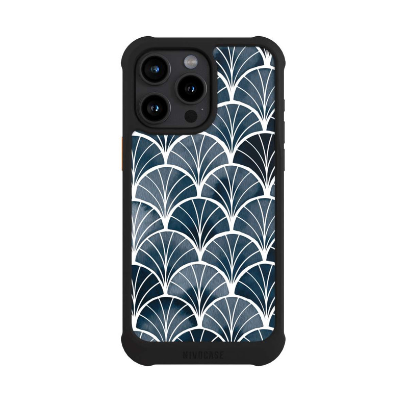 iPhone 15 Pro Max NIVOmax Botanische Brise Art Deco Grau