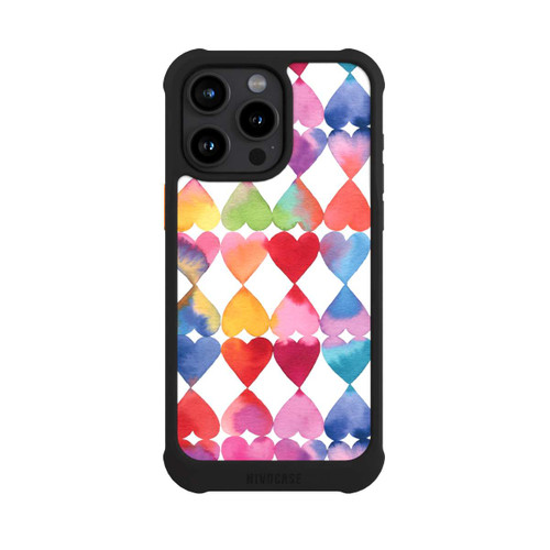 Apple iPhone 15 Pro Max NIVOmax Buntes Herz Watercolor Muster