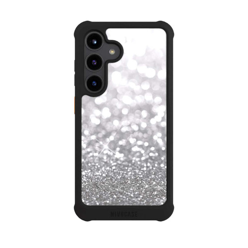 Samsung Galaxy S24 NIVOmax Pluie de Paillettes Argentées Look