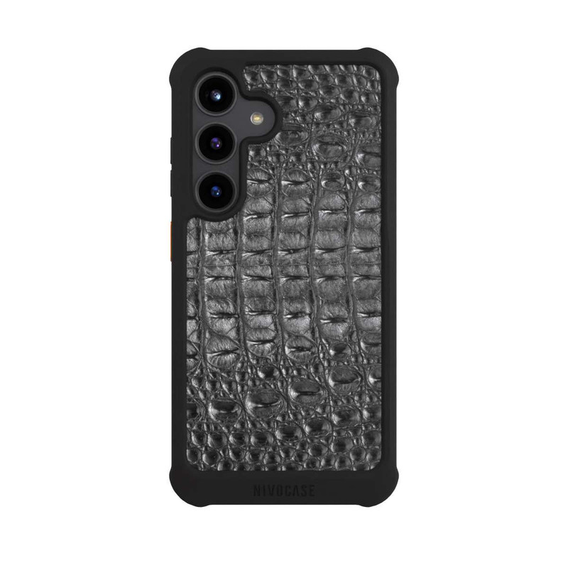 Galaxy S24 NIVOmax Kroko Grau Schwarz