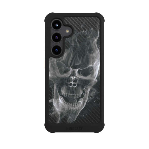 Samsung Galaxy S24 NIVOmax rauchender Totenkopf Carbon