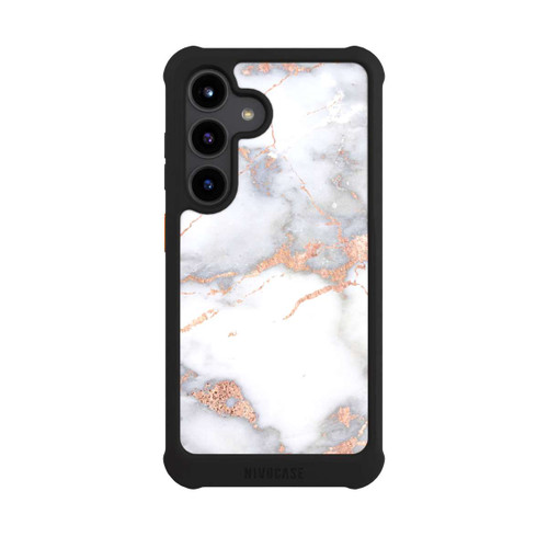 Samsung Galaxy S24 NIVOmax White and Golden Marble Look