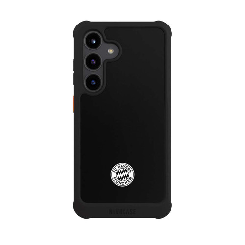 Samsung Galaxy S24 NIVOmax Klassisches FCB Logo Klein - Weiß auf Schwarz