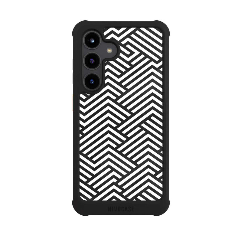 Galaxy S24 NIVOmax Schwarz und Weiß ZigZag