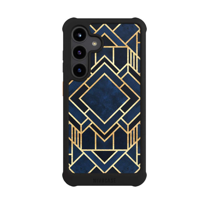 Galaxy S24 NIVOmax Kunst Deko Blau Golddruck