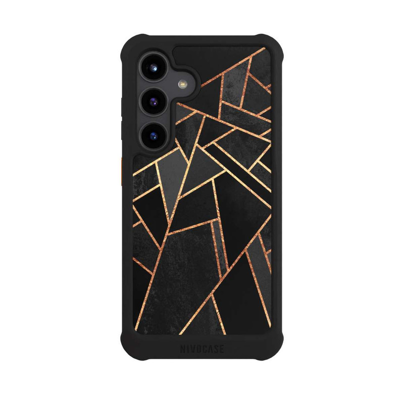 Galaxy S24 NIVOmax Schwarze Nacht Gold Druck