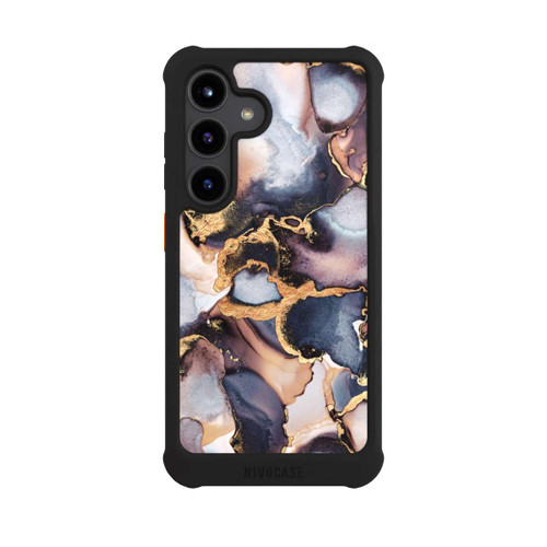 Samsung Galaxy S24 NIVOmax Verträumte Tinte Grau-Golddruck