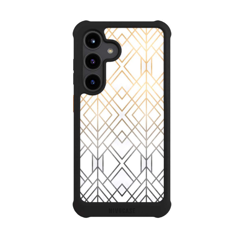 Galaxy S24 NIVOmax Gold und Grauer Geo Golddruck