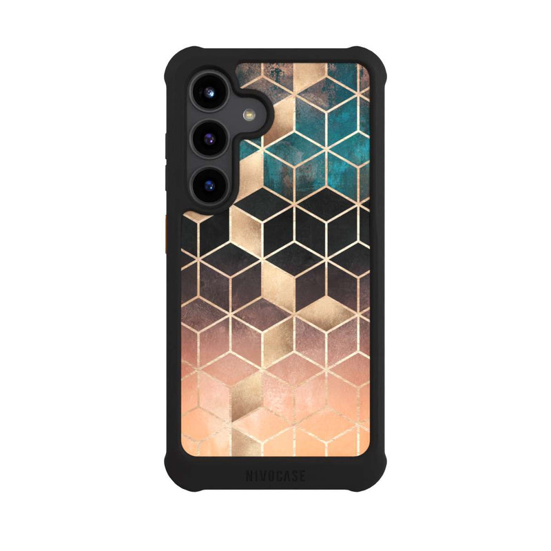 Galaxy S24 NIVOmax Ombre Traum Würfel Gold Druck