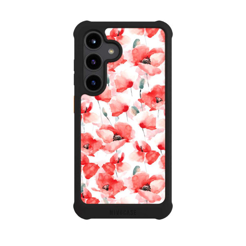Samsung Galaxy S24 NIVOmax Mohnblumen Muster