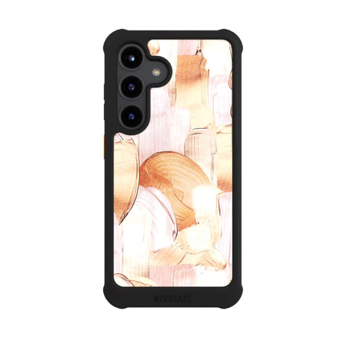 Samsung Galaxy S24 NIVOmax White/Gold Brush Pattern