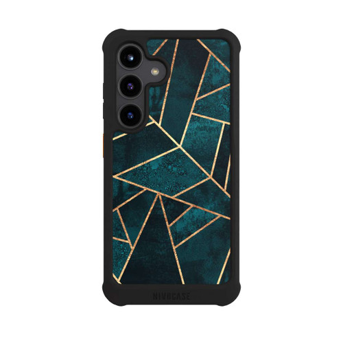 Samsung Galaxy S24 NIVOmax Tief Blaugrün Stein Gold Druck