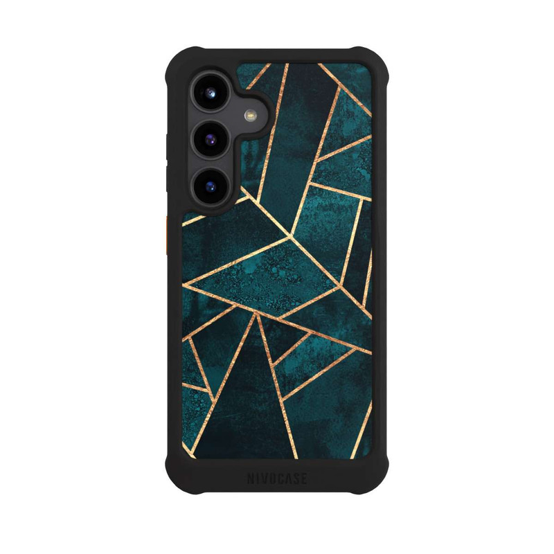 Galaxy S24 NIVOmax Tief Blaugrün Stein Gold Druck